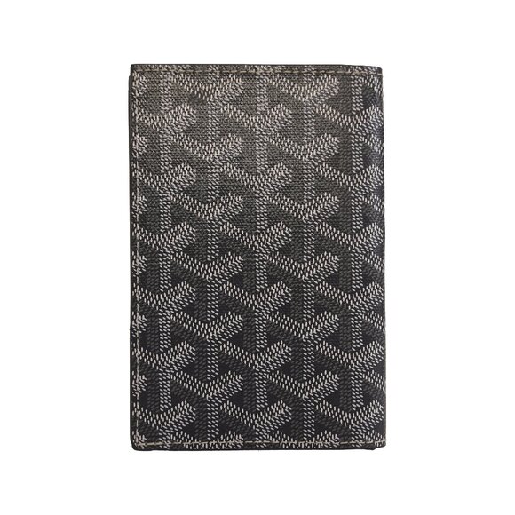 Goyard Goyardine Printed Card Passport Wallet Grey